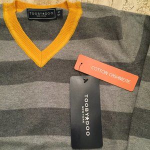 V-neck, cotton-cashmere sweater, new w/ tags